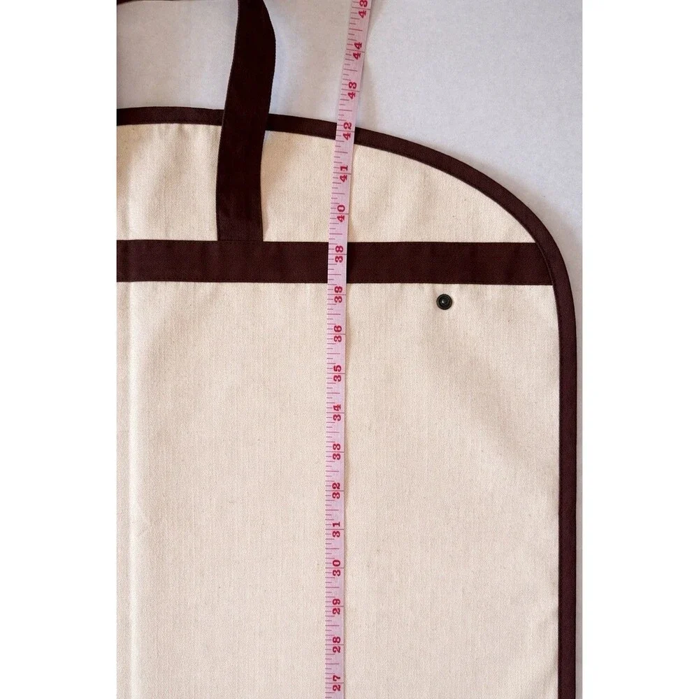 Canali Cream Garment Bag with Brown Trim